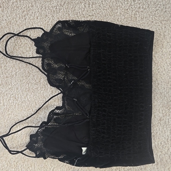 Intimately Free People Madonna Black Velvet And Lace Bralette Size Medium - Picture 6 of 12